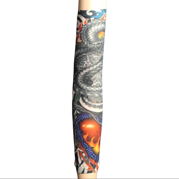 Temporary Tattoo Sleeves Body Art Arm Sun Protector UV protection arm Sleeves - Picture 6 of 8